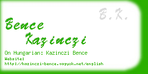 bence kazinczi business card